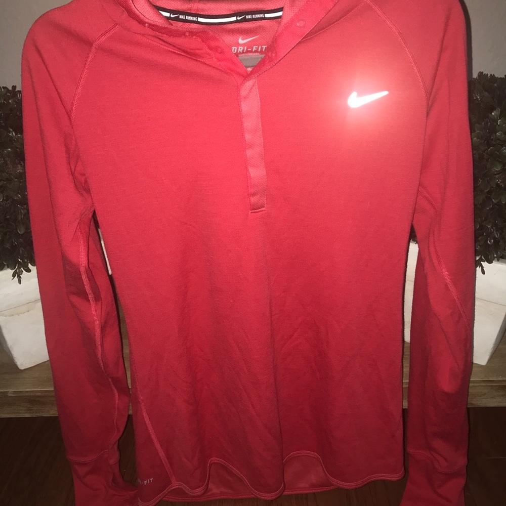 Nike medium red hoodie; dry fit material